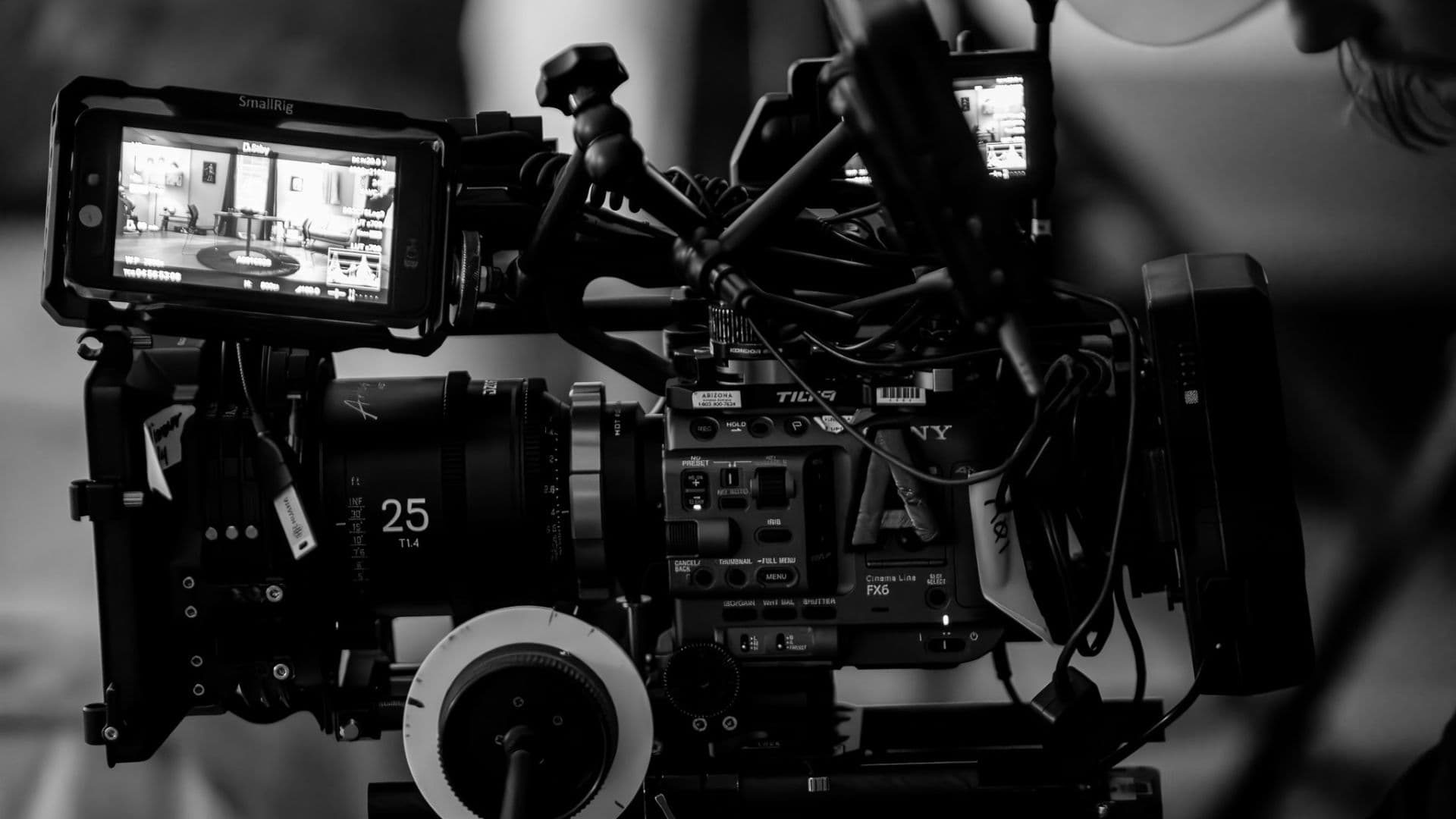 Cinema camera rig on a production stage at Influence Studios in Glendale
